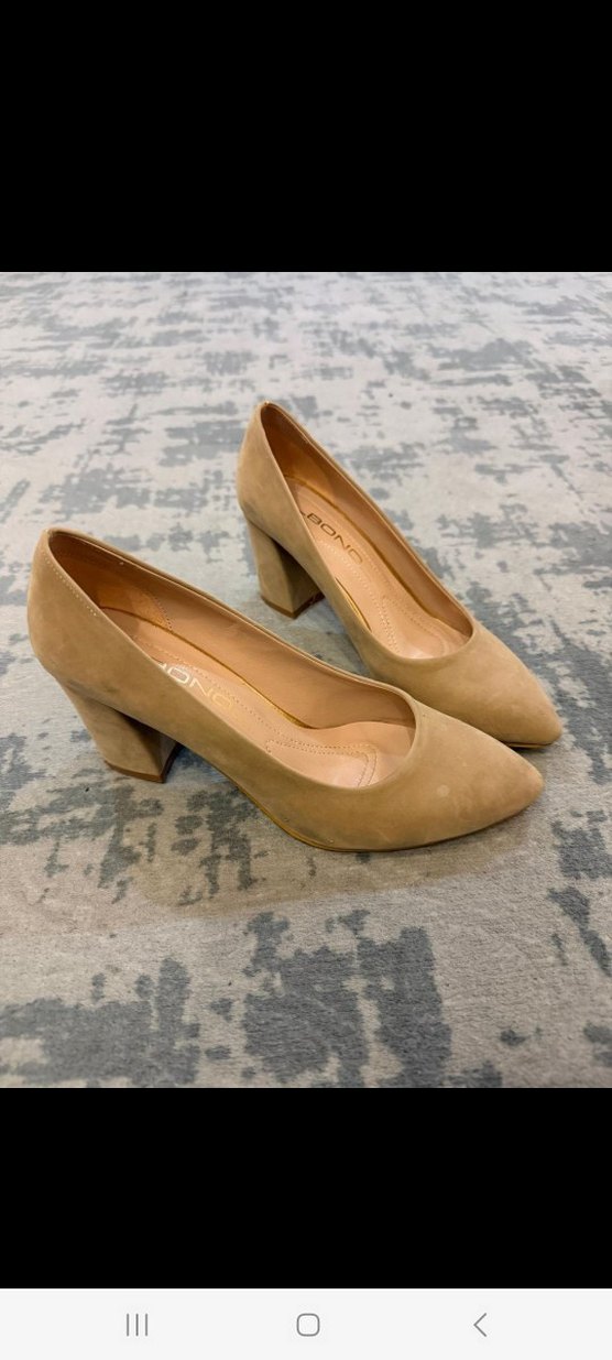 Bej Süet Kadın Topuklu Stiletto - Görsel 3