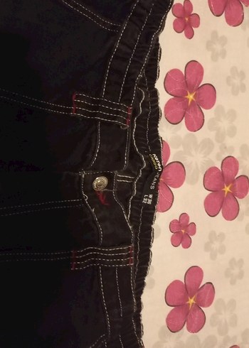 Siyah Bol Kesim Kemerli Kot Pantolon - Görsel 6