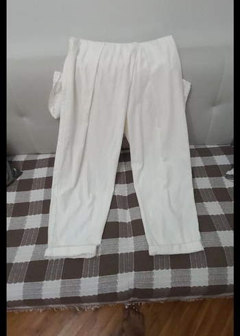 Kadın Beyaz Keten Tulum - Görsel 8