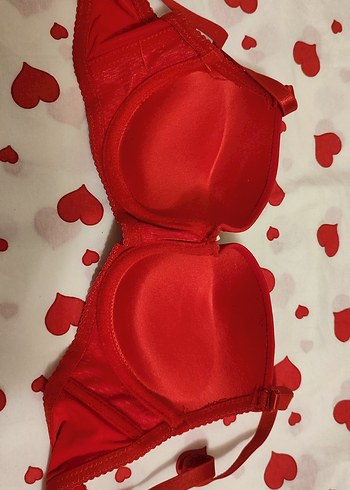 75B destekli Kırmızı Dantel Detaylı Sütyen - Görsel 3