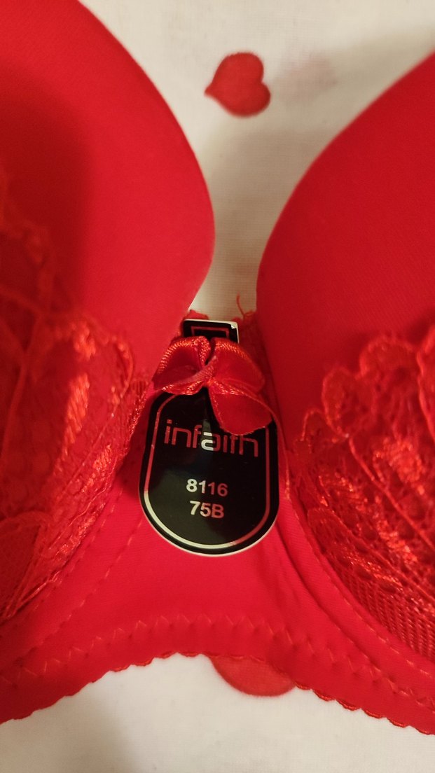 75B destekli Kırmızı Dantel Detaylı Sütyen - Görsel 4