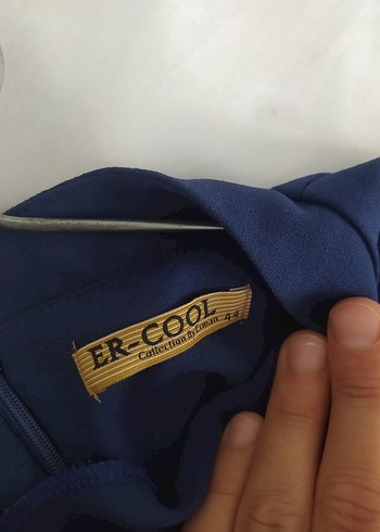 44 Beden Düğmeli Lacivert Uzun Denim Elbise