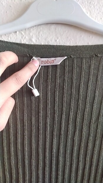 Haki yeşili triko ceket - Görsel 2