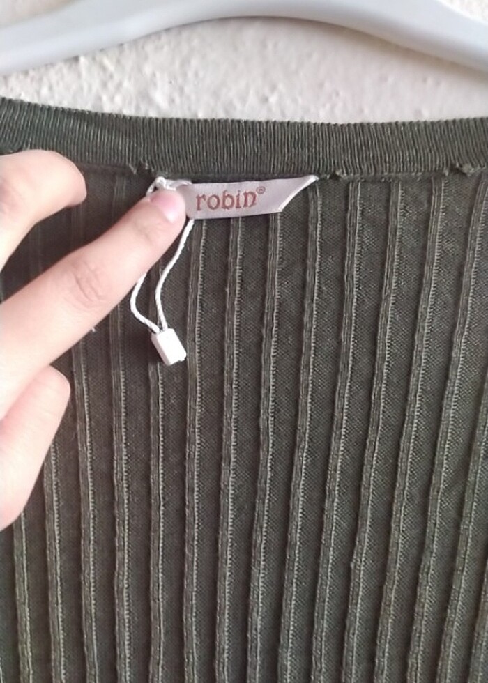 Haki yeşili triko ceket - Görsel 2