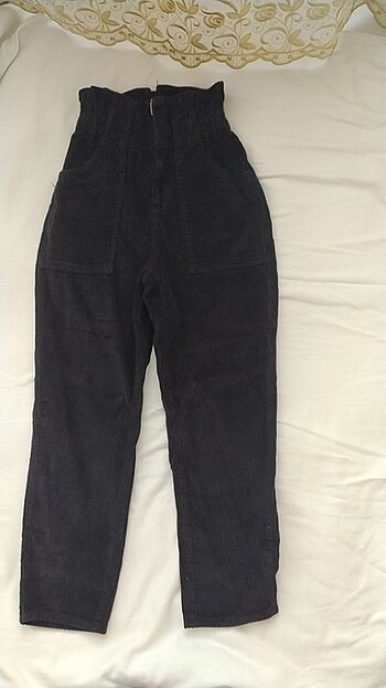 Zara Boyfriend kadife siyah pantolon