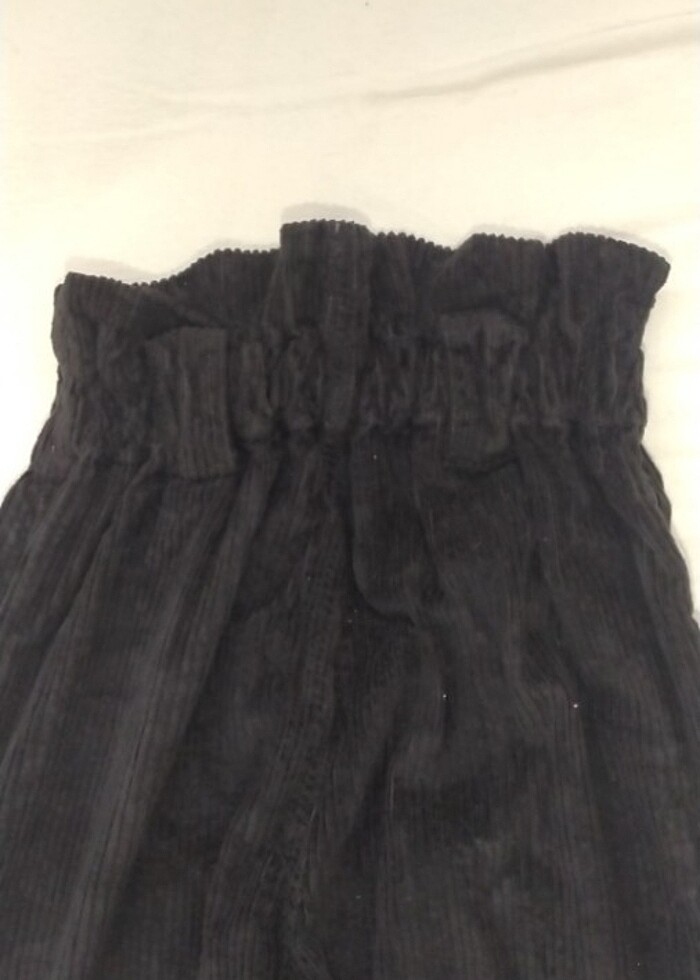 Boyfriend kadife siyah pantolon - Görsel 4