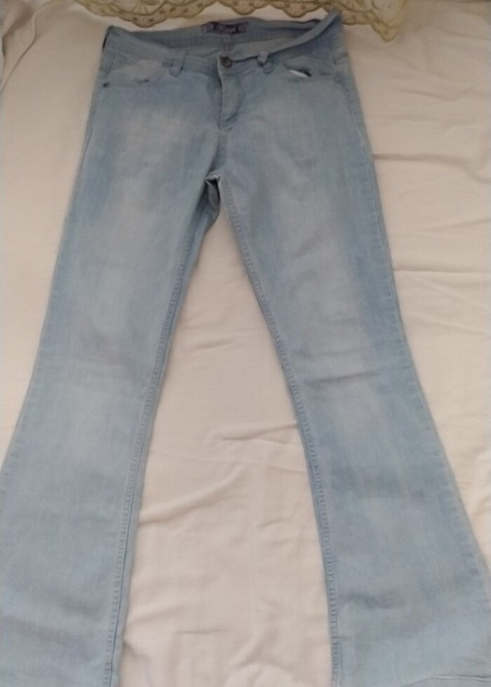 Düşük bel vintage İspanyol paça pantolon - Görsel 2