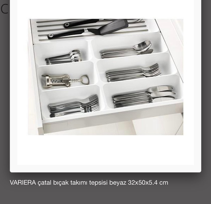 İKEA VARIERA Beyaz Çatal Bıçak Tepsisi - Görsel 2