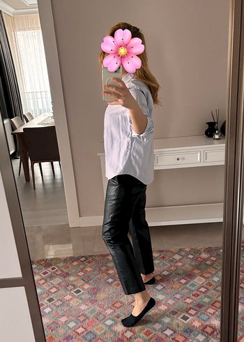 MANGO Deri Pantolon - Görsel 4