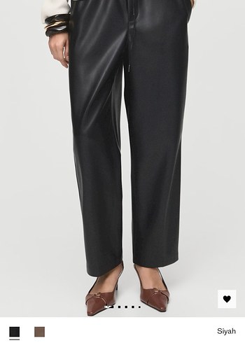 MANGO Deri Pantolon - Görsel 2