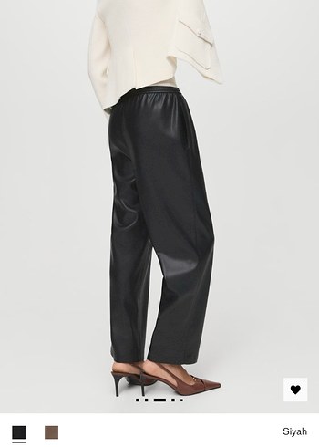 MANGO Deri Pantolon - Görsel 9