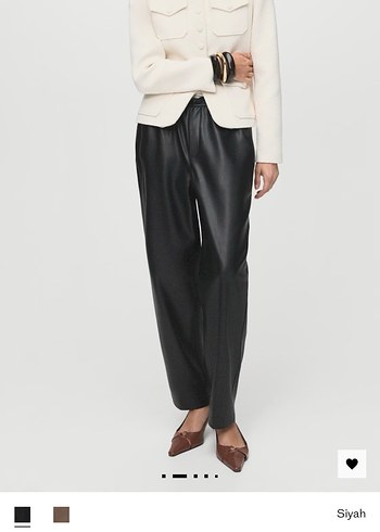 MANGO Deri Pantolon - Görsel 3