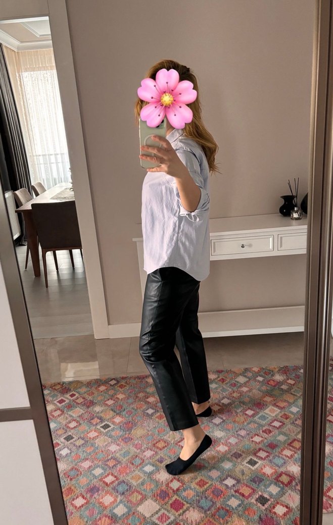 MANGO Deri Pantolon - Görsel 4