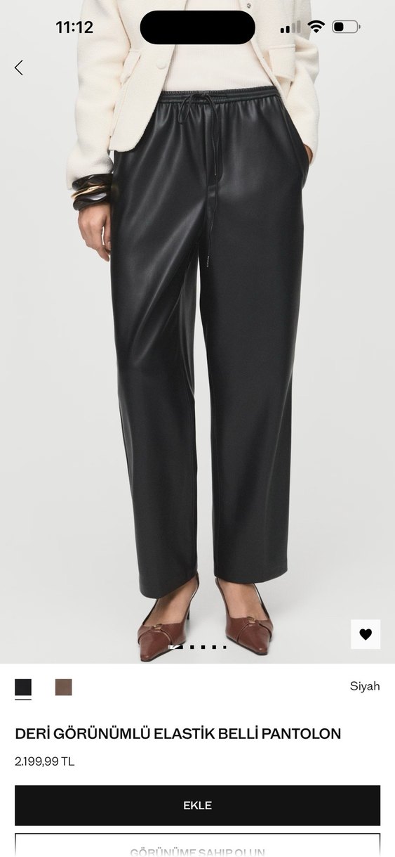 MANGO Deri Pantolon - Görsel 2