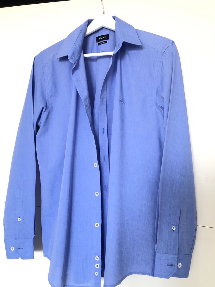 Mavi Erkek Uzun Kollu Düğmeli Gömlek - Görsel 4