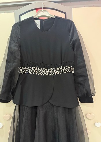 Siyah Uzun Kollu Gotik Uzun Abiye Elbise - Görsel 2