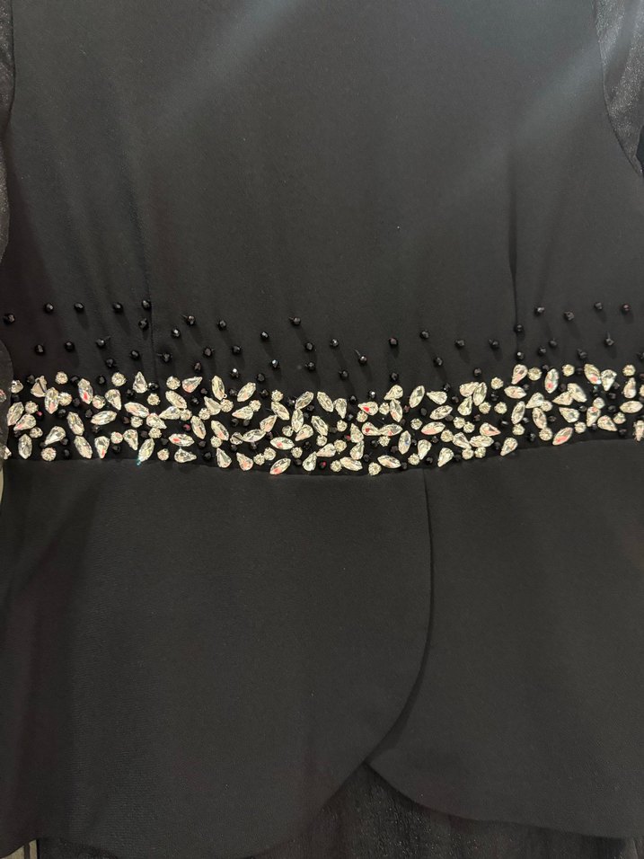 Siyah Uzun Kollu Gotik Uzun Abiye Elbise - Görsel 5