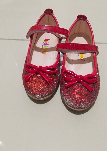 Kız Çocuk Kırmızı Simli Babet Ayakkabı - Görsel 2
