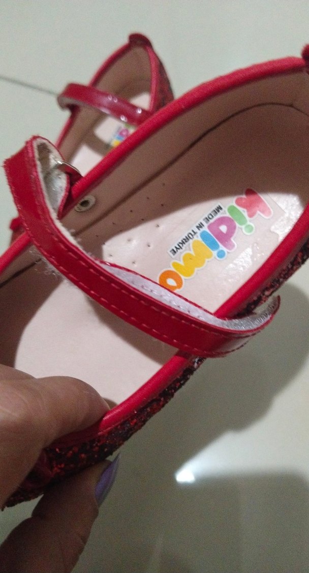 Kız Çocuk Kırmızı Simli Babet Ayakkabı - Görsel 4