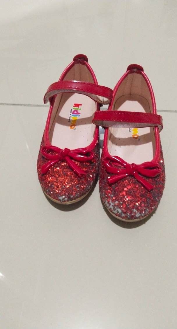 Kız Çocuk Kırmızı Simli Babet Ayakkabı - Görsel 2