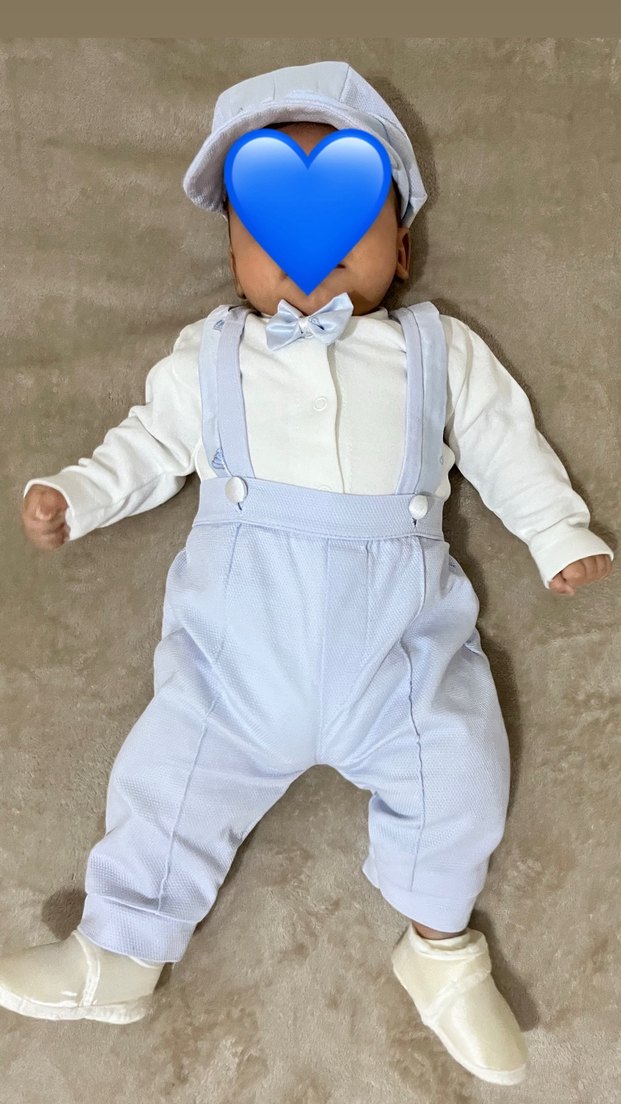 Mavi Pamuklu Bebek mevlüt kıyafeti - Görsel 2