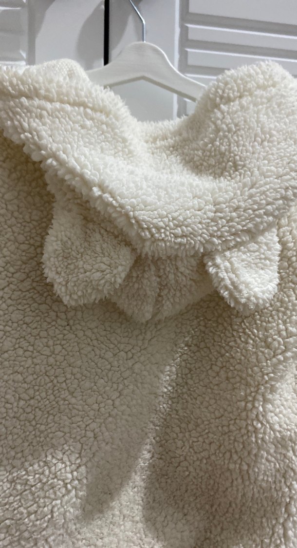 Kız Bebek Beyaz Peluş Tulum - Görsel 2