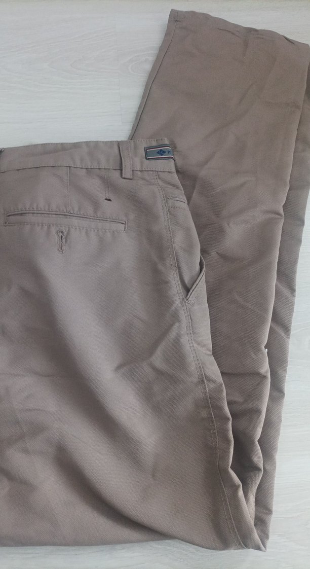 Düğmeli Bej Erkek Pantolon - Görsel 2