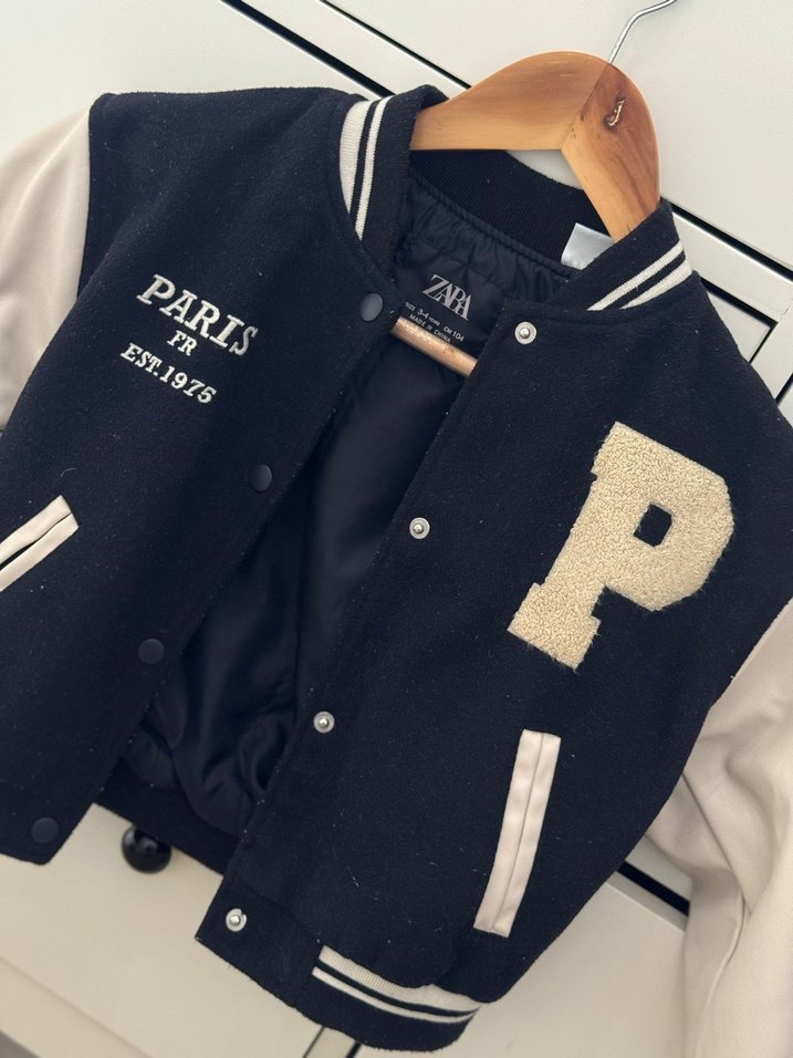 Beyaz Siyah Erkek Çocuk Puff Mont - Görsel 2