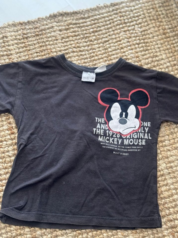 Gri Pamuklu Mickey Mouse Baskılı Erkek Tişört - Görsel 3