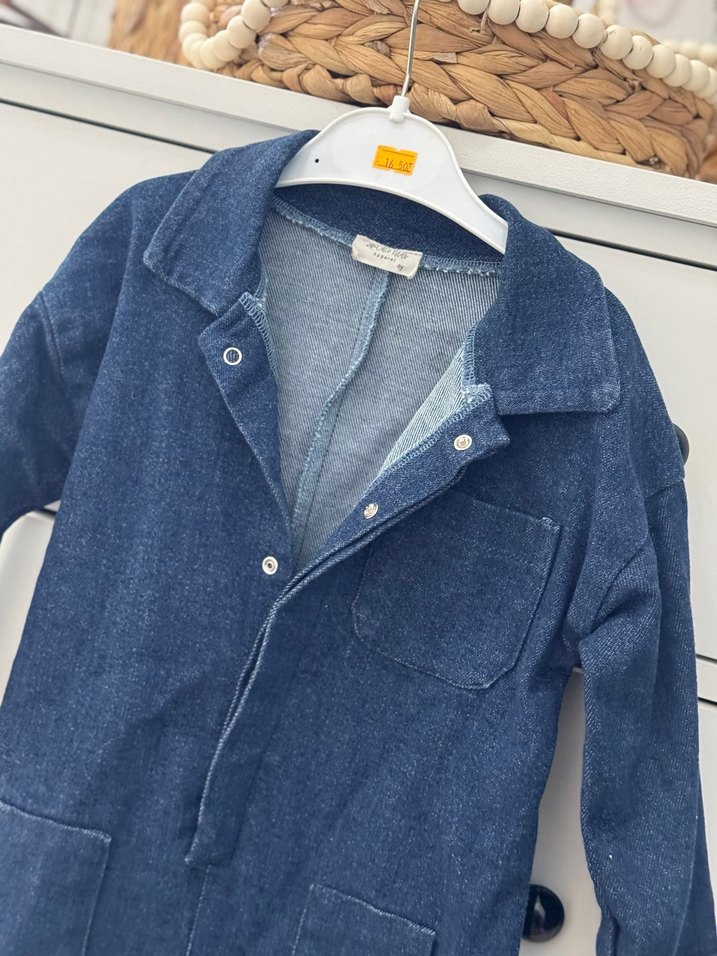 Lacivert Erkek Çocuk Denim Tulum - Görsel 3