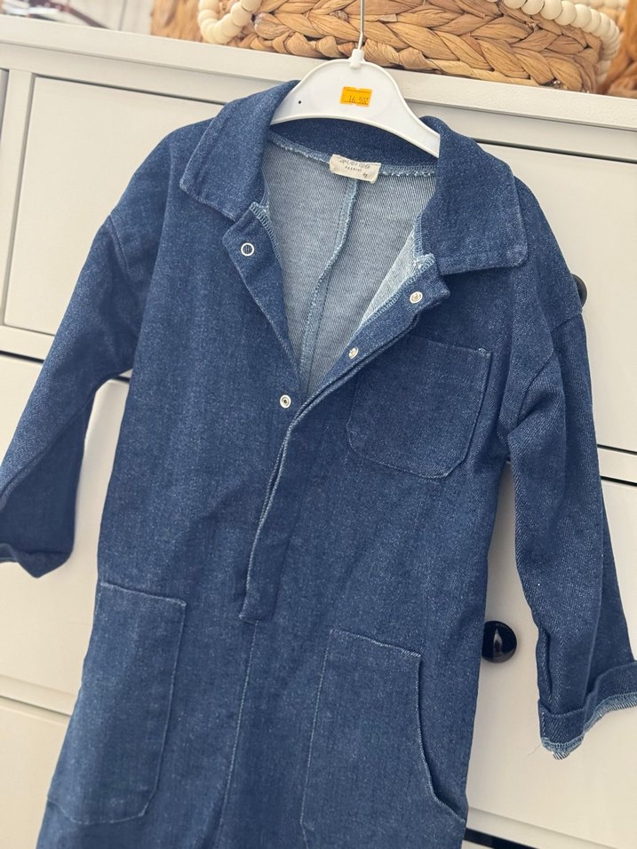 Lacivert Erkek Çocuk Denim Tulum - Görsel 2