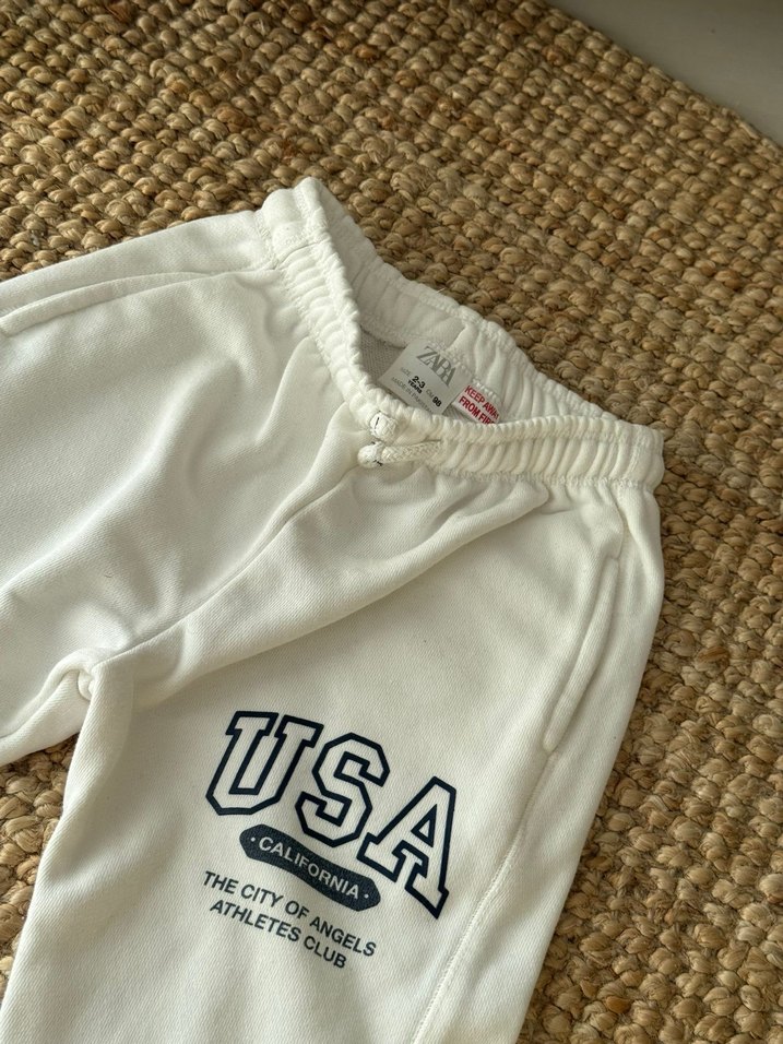 Beyaz Baskılı Pamuklu erkek çocuk Eşofman - Görsel 2