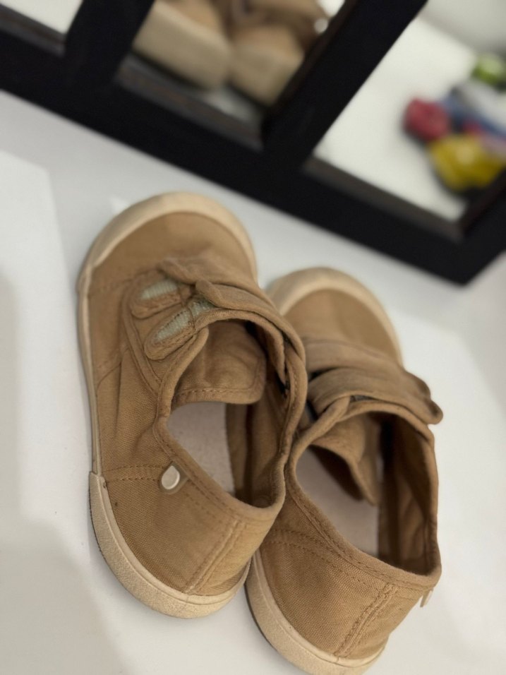 Bej Erkek Çocuk Spor Ayakkabı Velcro - Görsel 4