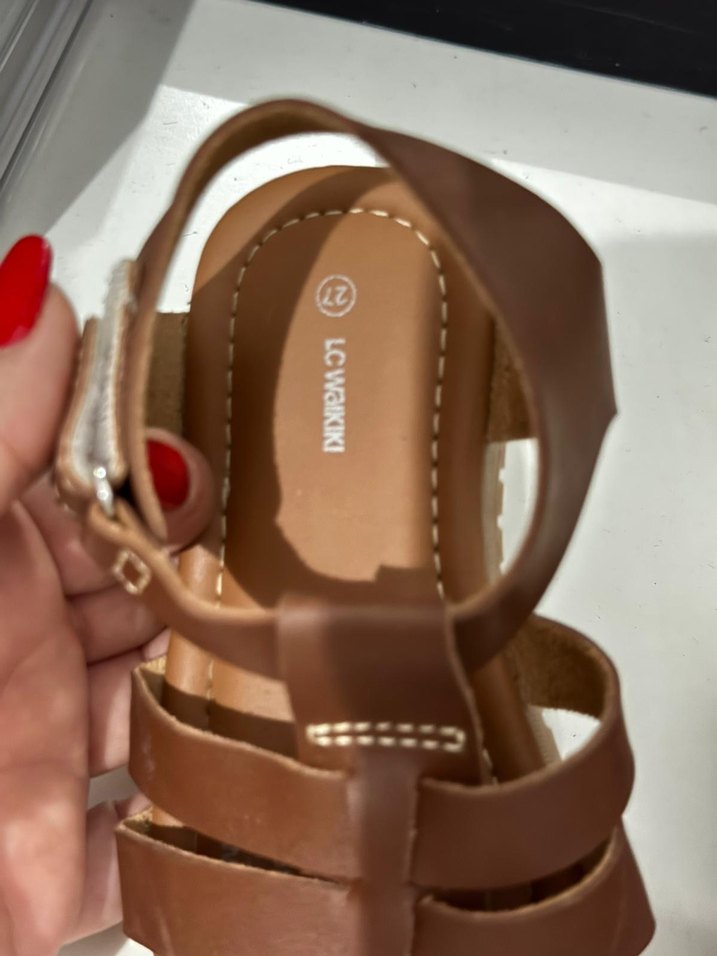 Kahverengi Erkek Çocuk Deri Tokalı Sandalet - Görsel 2