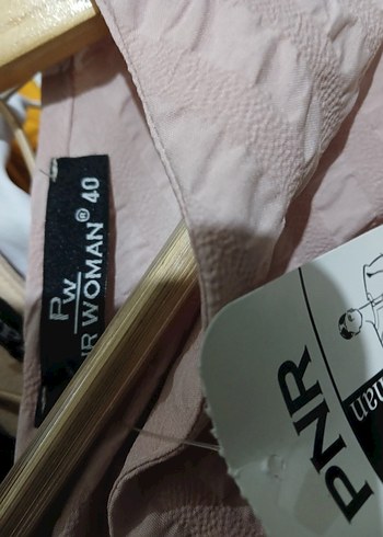 Düğmeli Pembe Keten elbise - Görsel 2