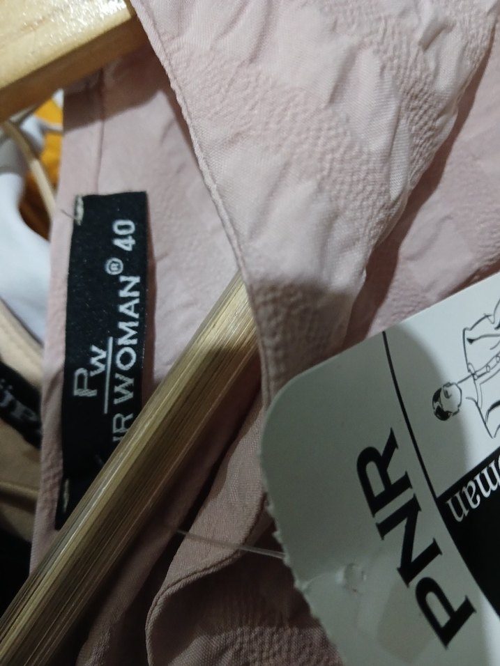 Düğmeli Pembe Keten elbise - Görsel 2