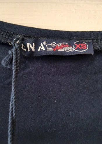 V Yaka Lacivert Hamile Uzun Kollu Tişört - Görsel 2