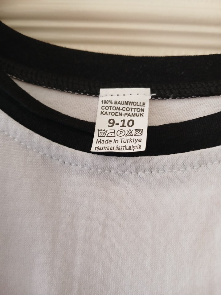 Beyaz Siyah Kız Çocuk Tişörtü BEACHS - Görsel 2