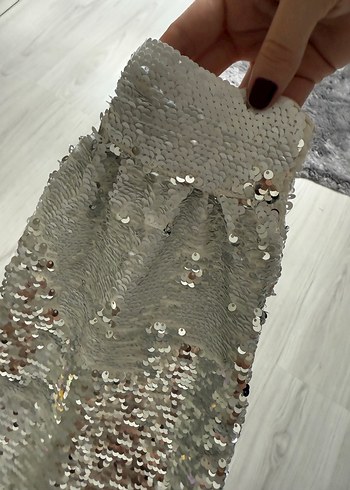 Zara Gri Pullu Kadın Uzun Kollu Bluz