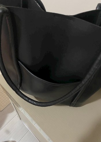  Beden Siyah Minimalist Kadın Deri Çanta