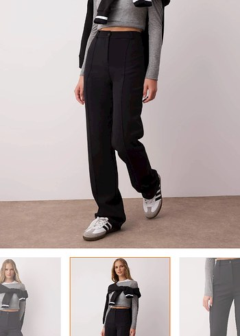 Siyah Regular Fit Kadın Kumaş Pantolon