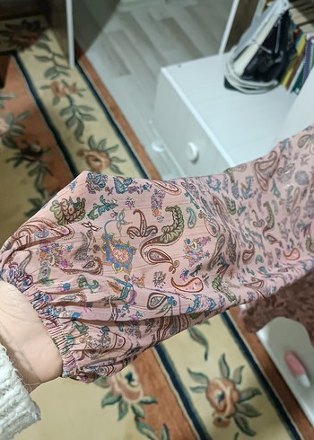 Desenli Bohem V Yakalı Bluz - Görsel 5