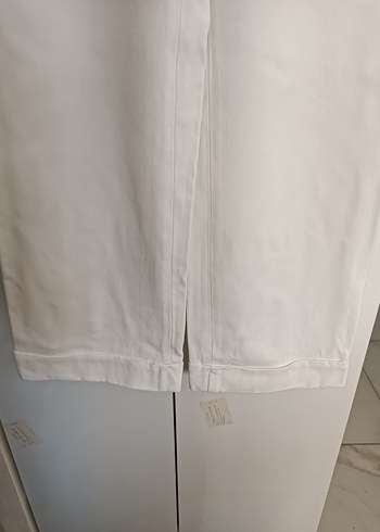 diğer Beden Beyaz Kadın Keten Kumaş Pantolon