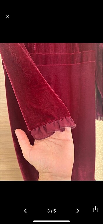 38 Beden bordo Renk Kayra kadife elbise