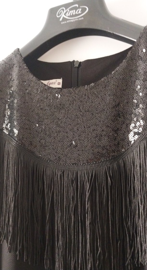 siyah abiye elbise - Görsel 5