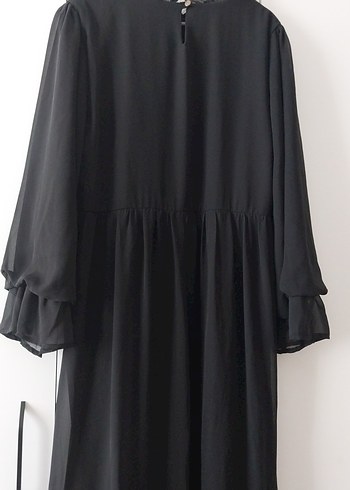 siyah şifon elbise - Görsel 5