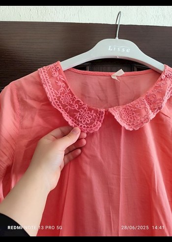 LC Waikiki Dantel Detaylı Pembe Midi Kadın Tunik