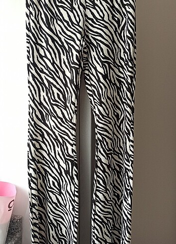 xl Beden siyah Renk Zebra desen pantolon