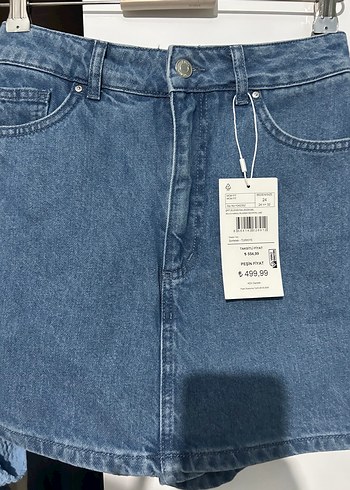 s Beden Sokak Stili Mavi Denim Midi Etek