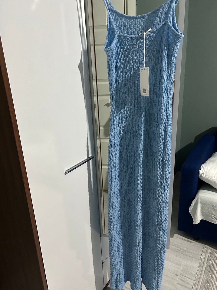 Mavi Triko Uzun Elbise - Görsel 2